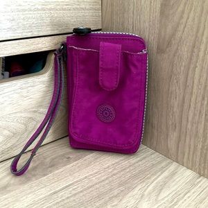 Kipling Bifold Wristlet Wallet Pattie in Color Purple Dahlia